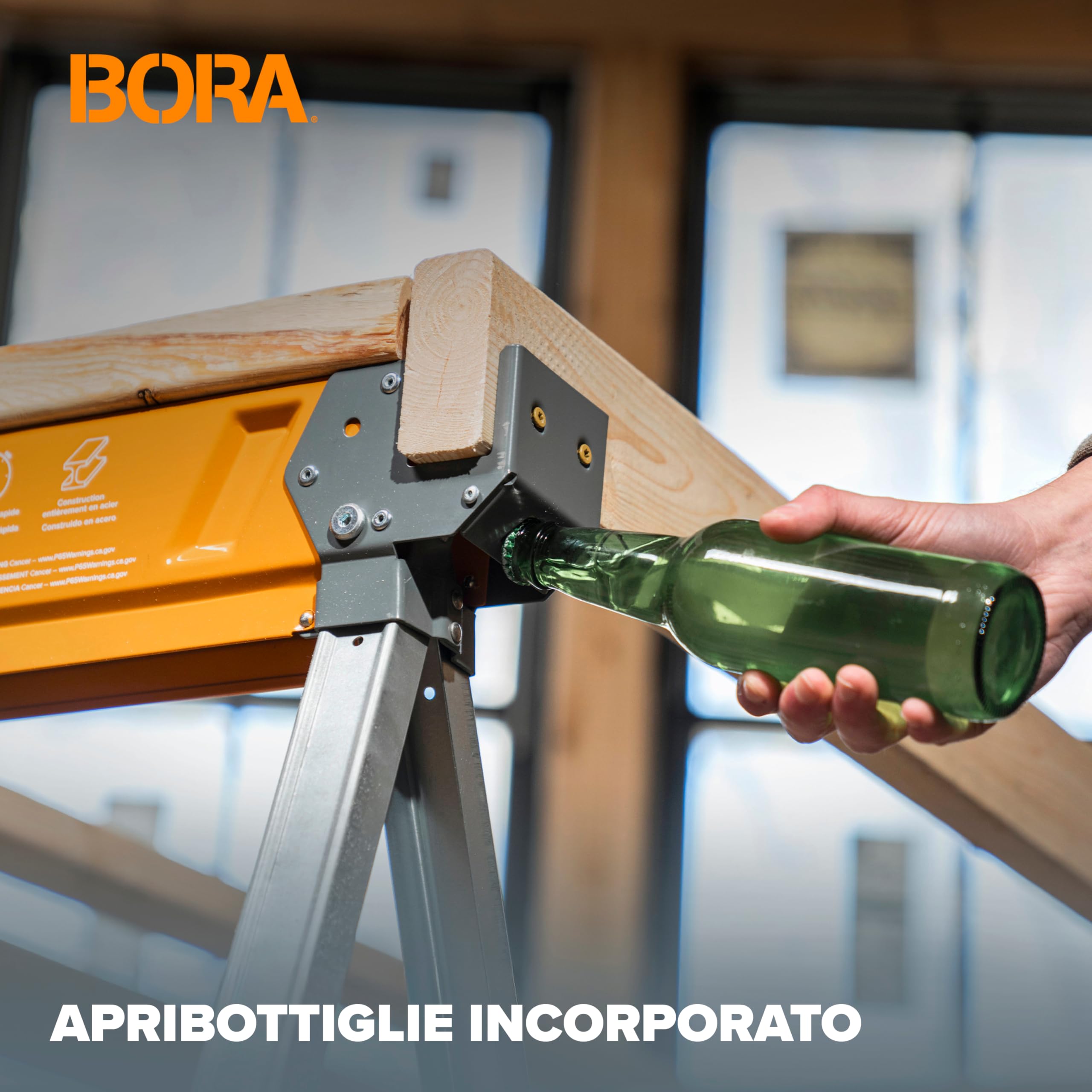 BORA Workhorse PM-3350T – Coppia Cavalletti da Lavoro Pieghevoli in Acciaio, 612 kg per Cavalletto, Uso Professionale