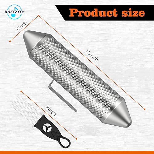 Vista 6 de Hofeztey Guiro Instrumento Guira Dominicana de Acero Inoxidable, Instrumento de Percusión Latina Guiro Puerto Rico, Shaker Wiro Musical con 2