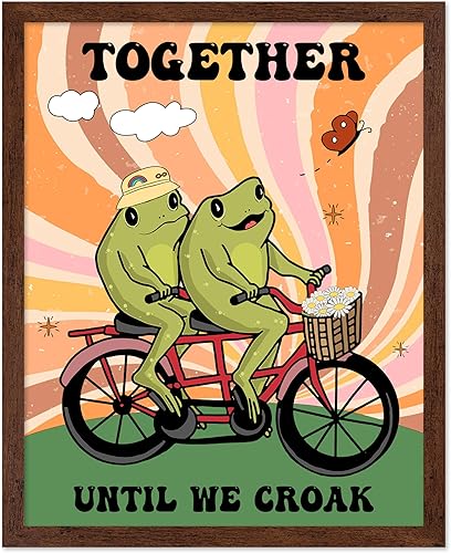 Miniatura 30 de Poster Master Póster con texto en inglés «You Are Exactly Where You Need To Be», impresión retro de rana, arte musical, arte de hongos, arte de cita