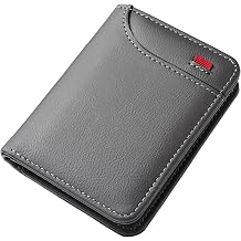 Mini Slim Wallet 5 Card Slots ID Window 1 Money Pocket Faux Leather Thin Compacted