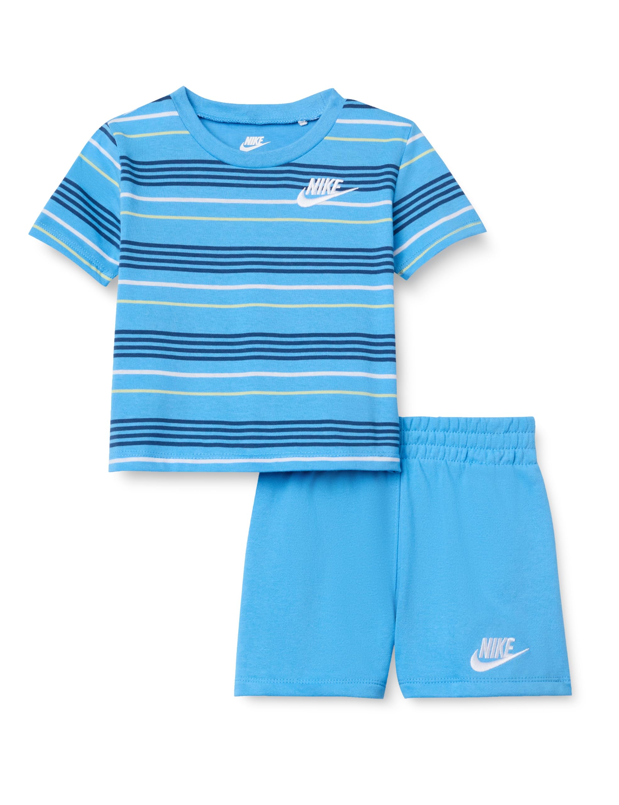 Nike Jungen Streifen Sportswear Club T-Shirt und Shorts 2-teiliges Outfit Set