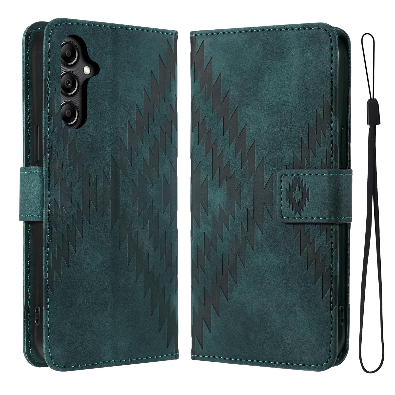 Etui na Telefon do Samsung Galaxy A25 5G 6.5 z Funkcją Stojaka, Wszechstronny Materiał Ochronny PU, Etui Odporne na Zarysowania i Upadki Samsung Galaxy A25 /SM-A256, Zielone