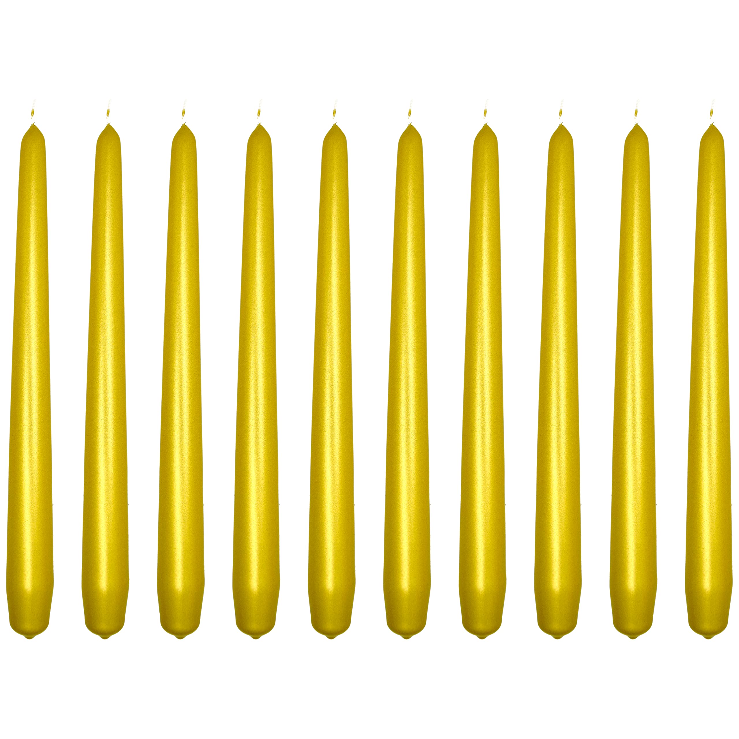 SolaDirect Tapered Dinner CandlesPack Of 10UnscentedLong Burning Time24 Cm / 19.45" (GoldMetallic) from B&Q