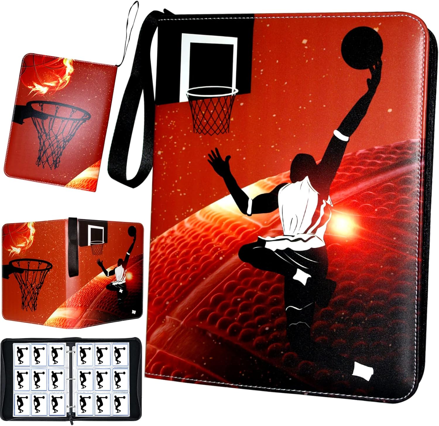 Basketball Card Binder, Trading Card Binder 9 Pocket with