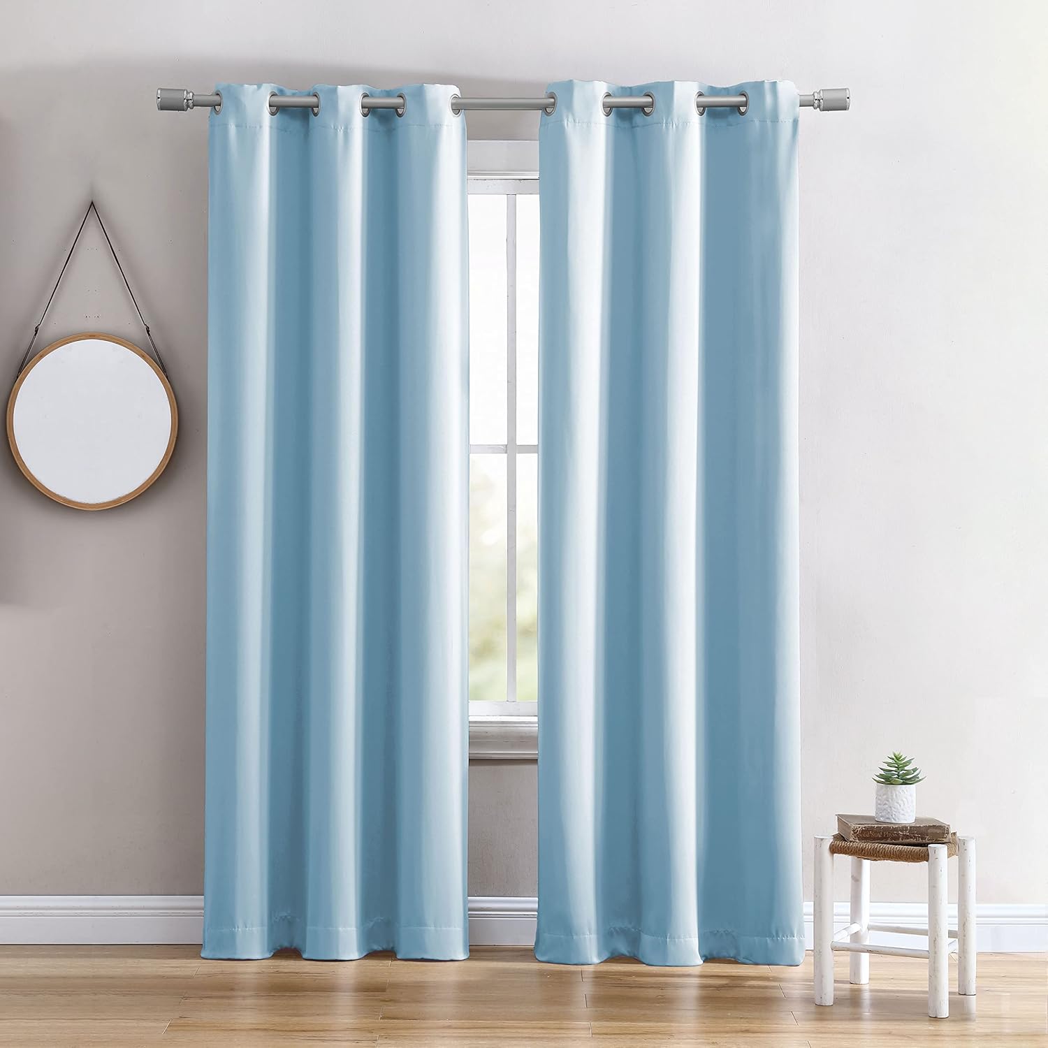 Swift Home Cathay Home Window Treatment Energy Saving Blackout Thermal Insulated Room Darkening Solid Grommet Curtain/Drape - 1 Panel (39-inch Wide by 84-inch Long, Blue) (108883) 39"W x 84"L Blue