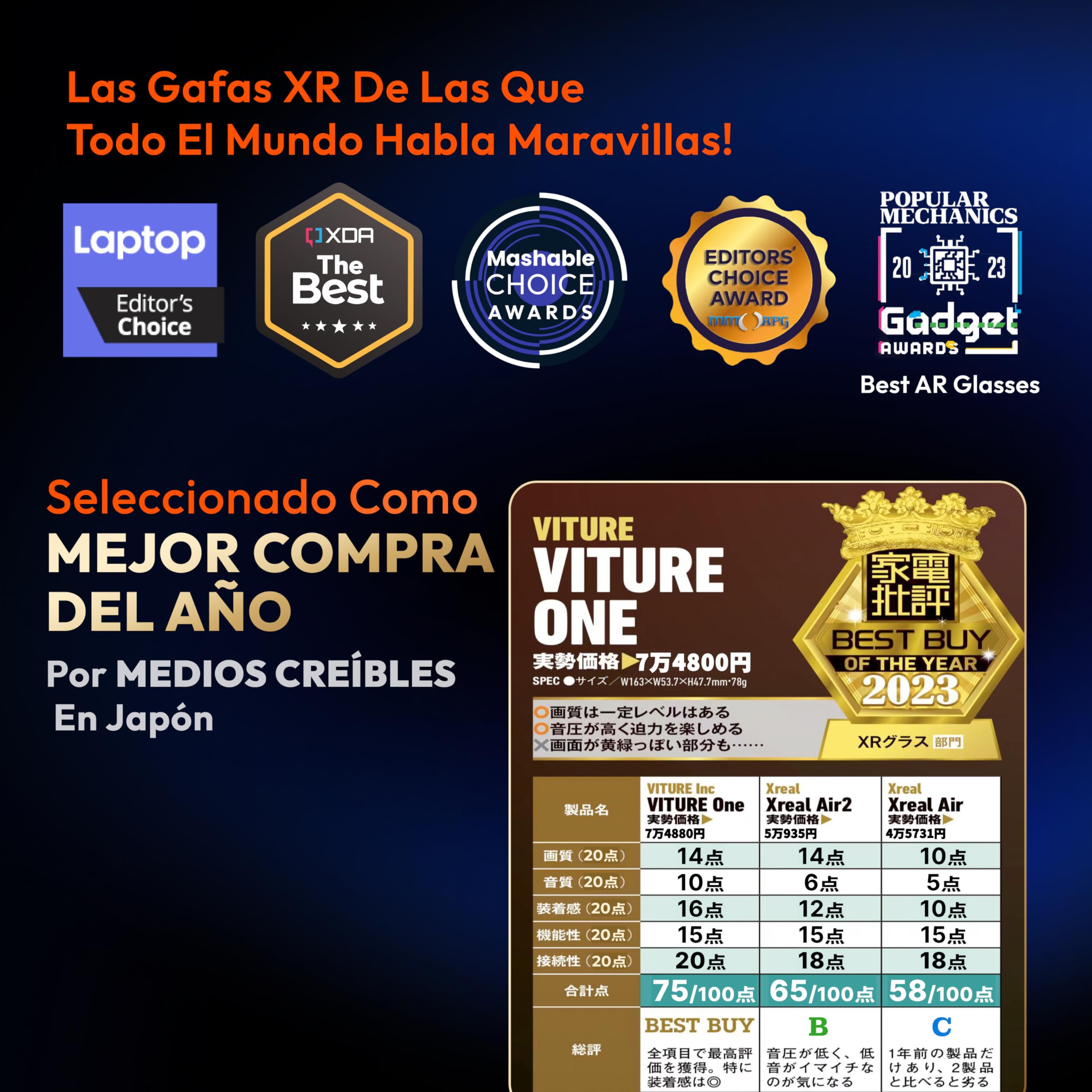 VITURE One Lite XR Gafas 120" Full HD, Sonido Harman, Apto para iPhone 16/15 (Soporte de vídeo Espacial), Steam Deck/ROG Ally/Consolas de Juegos/PC/Android (Jet Black)
