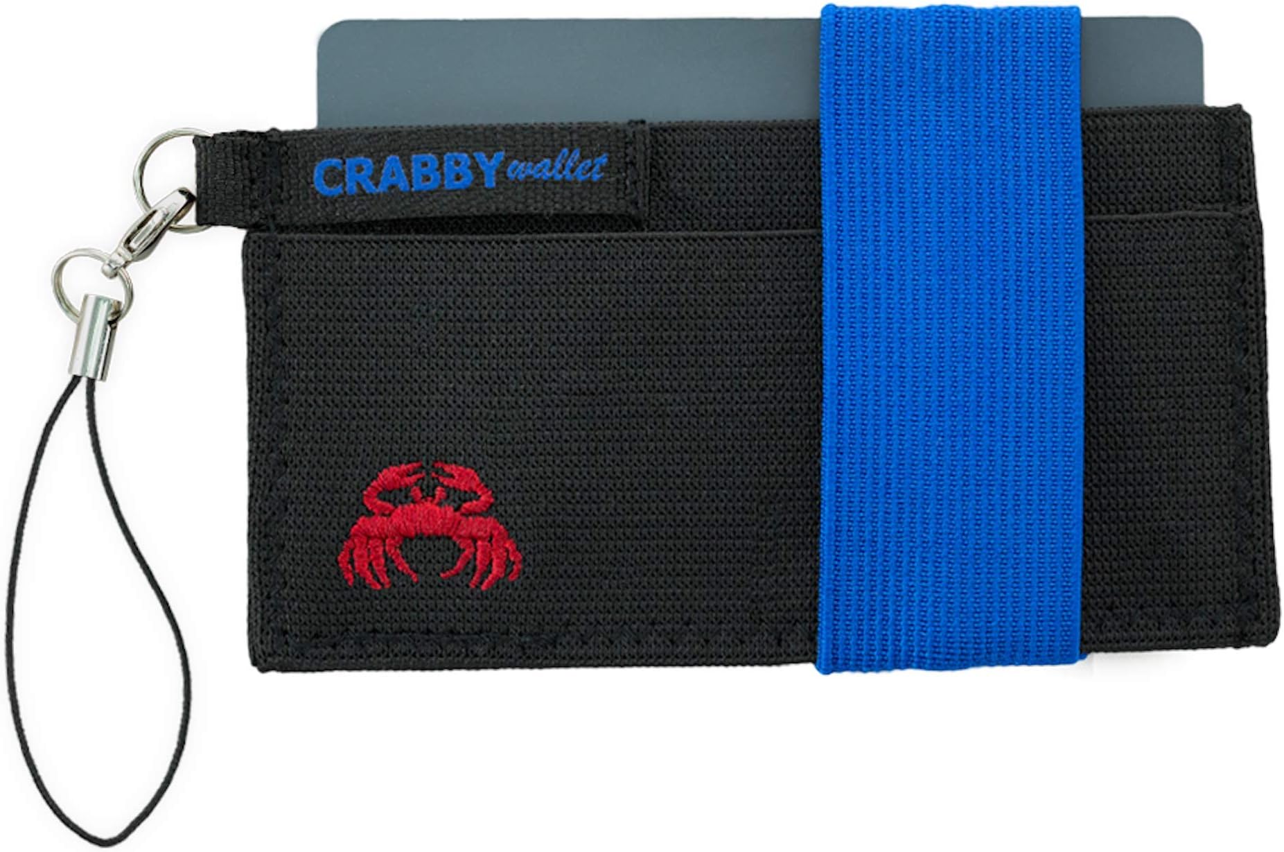 Crabby Wallet V2, Small Thin Practical Wallet, Purse, Wallet, Slim Wallet, Leather, 10.5 x 5.5 x 0.5 cm black blue