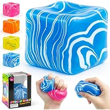 Swirl Cube Squishy, 2.2in Fidget Toys Squishy Stress Cube Slow Rising for Adults Kids, Anxiety Relief, Small Squishy Toys for Classroom Prizes, Birthday Gifts, Party Favors Blue