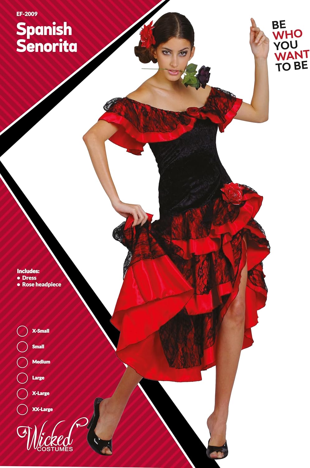wicked SPANISH SENORITA FANCY DRESS COSTUME LADIES (SPANISH)
