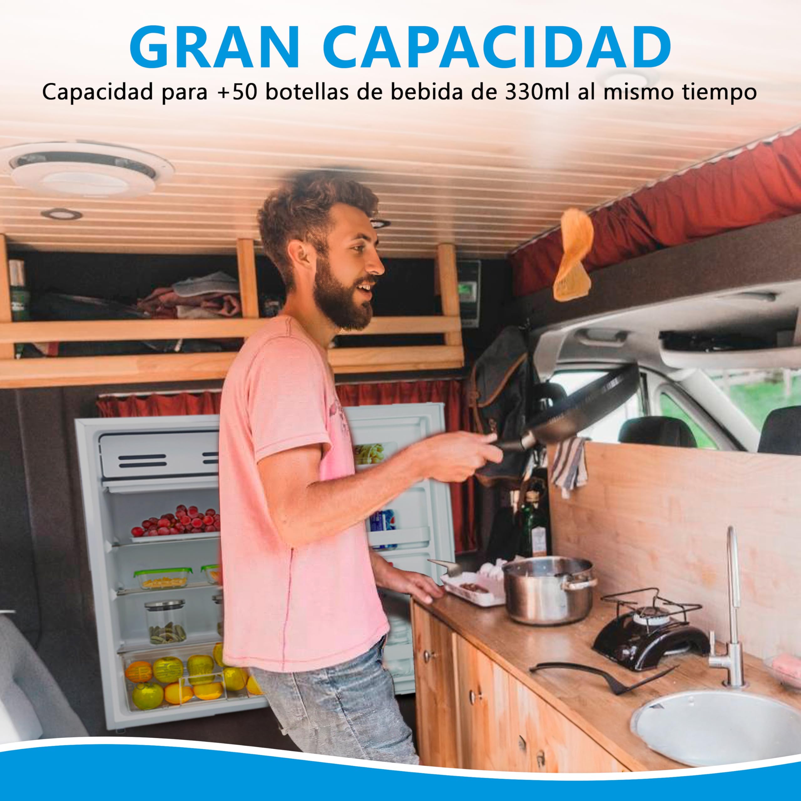 Midea Nevera Pequeña 93L - Mini Frigorífico Compacto para Hogar y Oficina - Frigorífico Pequeño Bajo Consumo Sin Congelador - Mini Bar Silencioso para Caravana y Camping con Zona fría de 0º/-3º