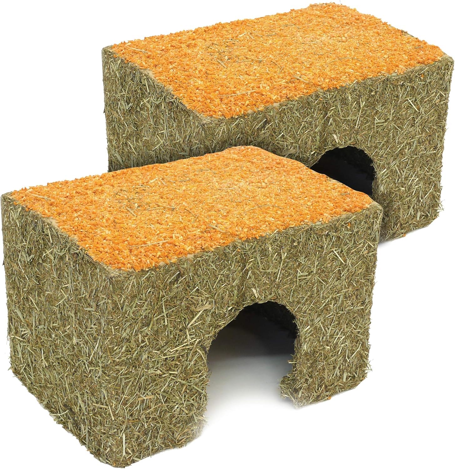 Natural Medium Carrot Cottage for Small Animals 2 Pack - Great for Guinea Pigs, Chinchillas & Degus - 27 x 20 x 18cm