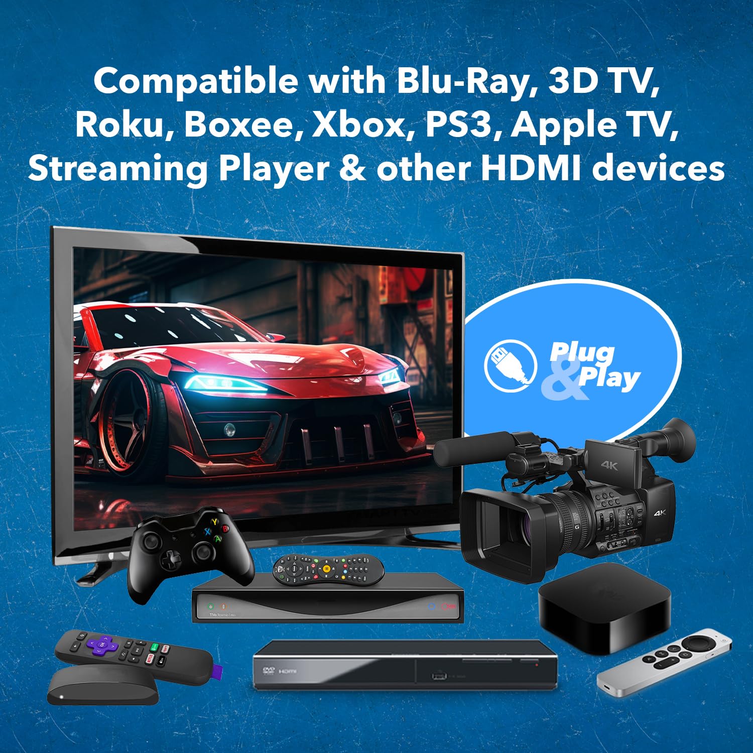 OREI Ultra High Speed 4kHDMI Cable 6ft – High-Speed 10.2Gbps, 3D, ARC, Ethernet – Premium 6ft HDMI Cable for TVs, Monitors, Home Theater & Gaming (8 Pack)