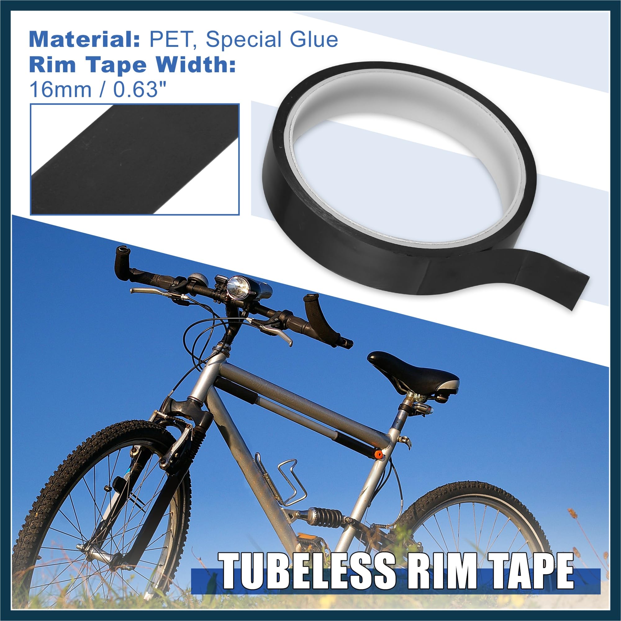 TUCKBOLD Width 16mm Length 10m Tubeless Rim Tape Bike Rim Strip Tape Black Automotive Parts - Image 2