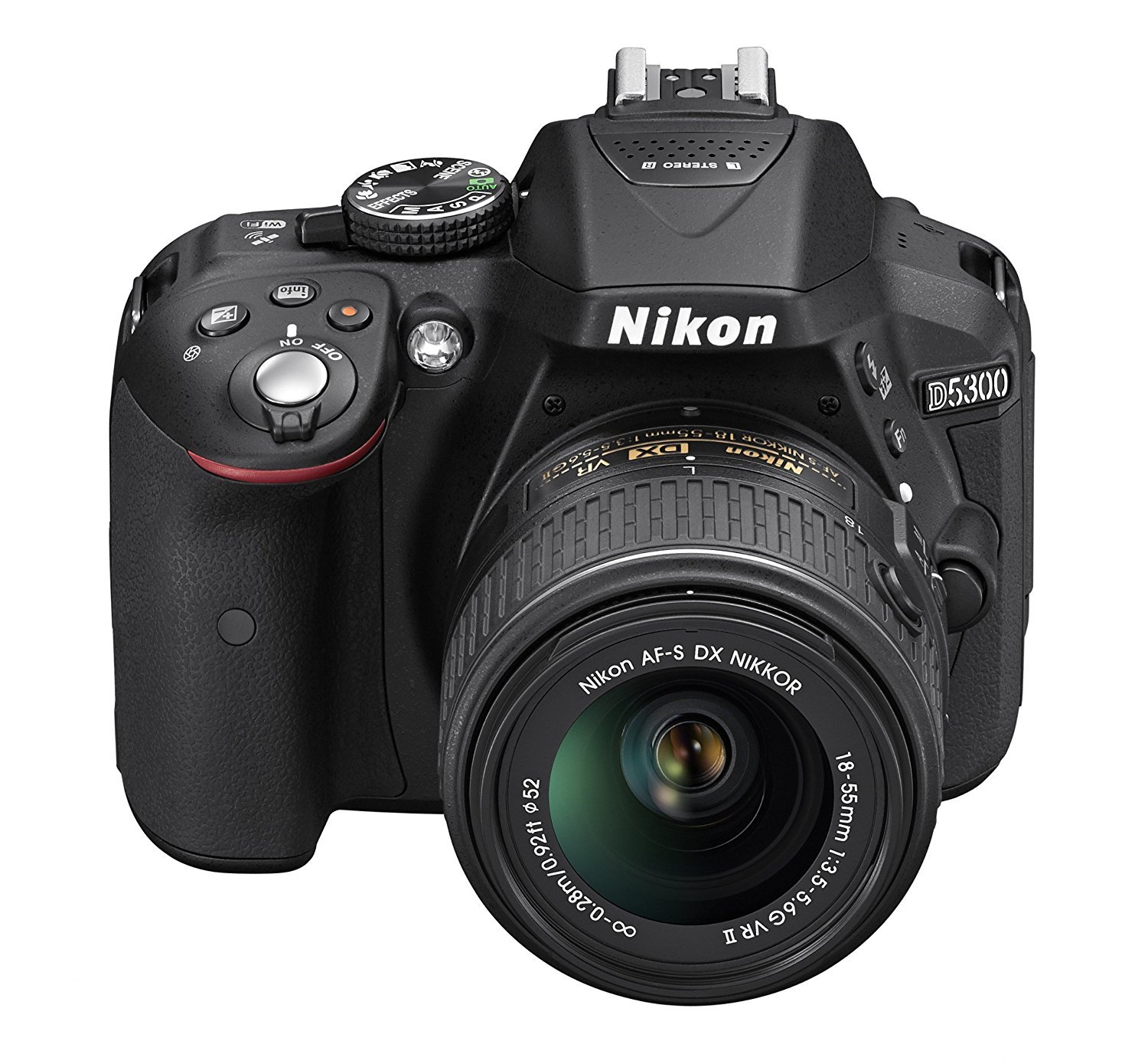 Nikon D5300 24.2 MP CMOS Digital SLR Camera with 18-55mm f/3.5-5.6G ED VR II Auto Focus-S DX NIKKOR Zoom Lens, Built-in WiFi and GPS - Black (Renewed)