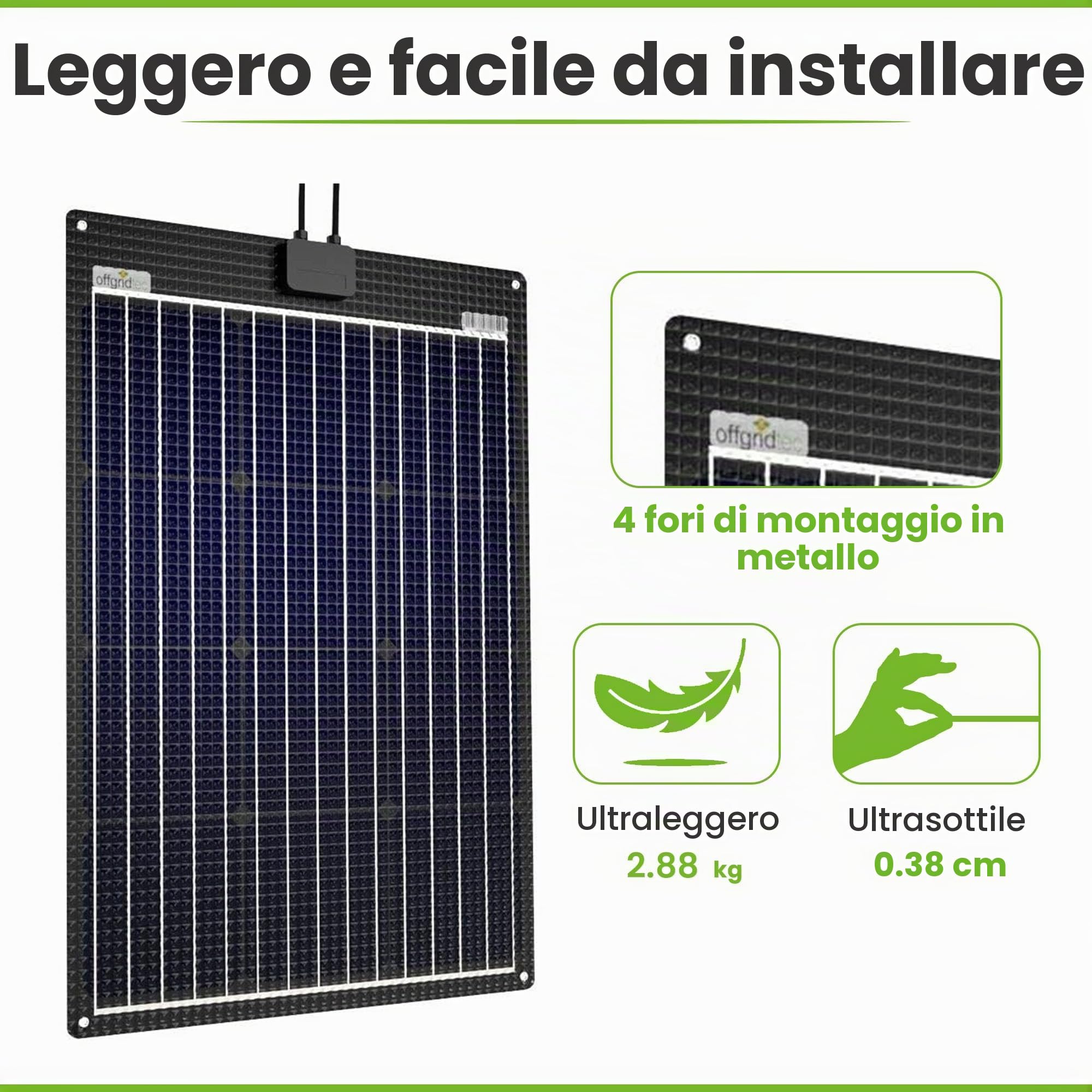 Offgridtec ETFE-AL 60W semi-flessibile 18V pannello solare V2