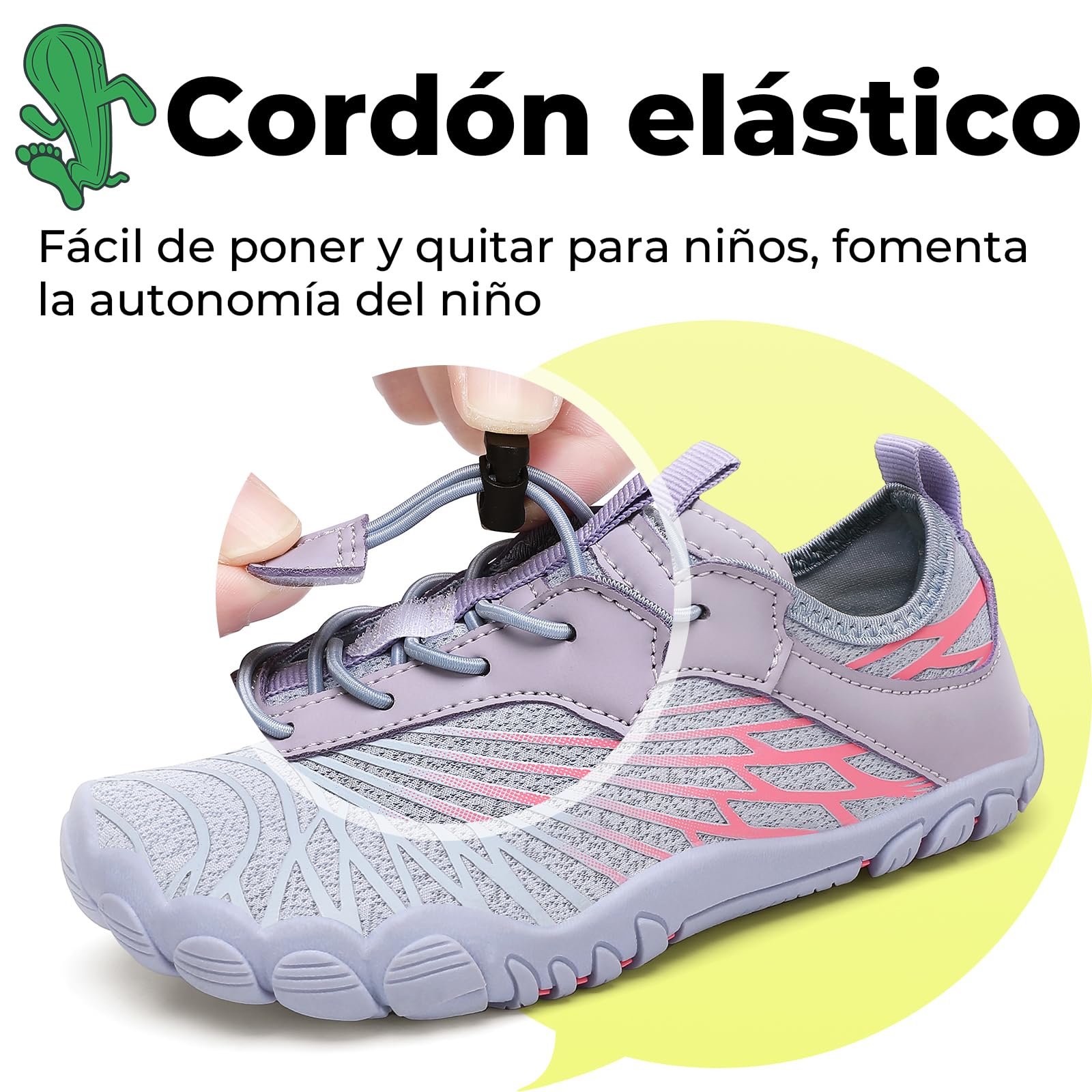 SAGUARO Zapatos descalzos para niños, de secado rápido, transpirables, con puntera ancha, talla 25-35