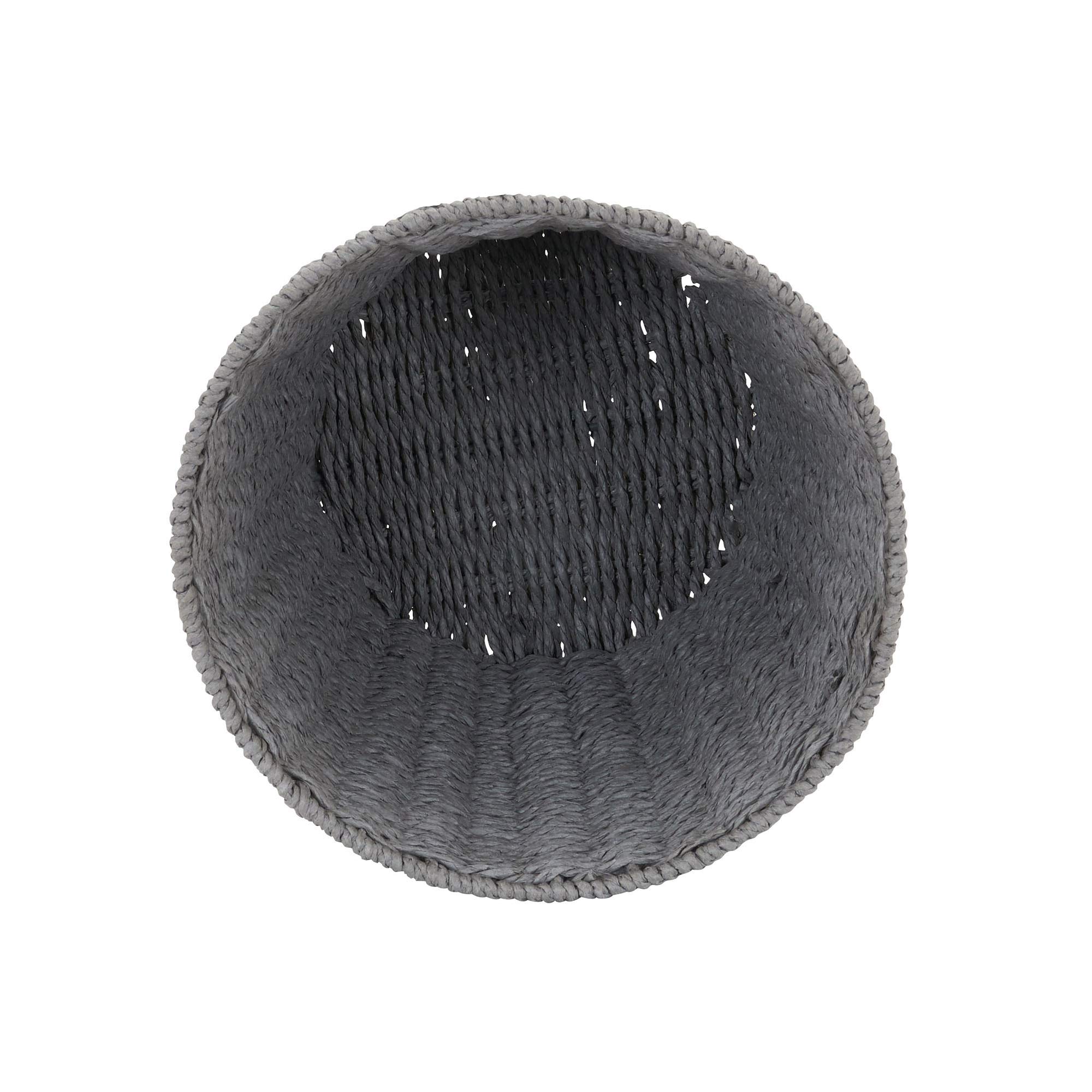 Household Essentials Grey ML-7292 Wicker Waste Bin | Small Trash Can for Bathroom and Office