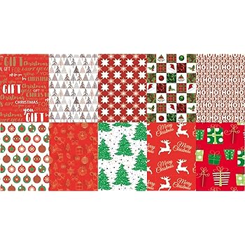 Vintage gift wrapping paper for the sporting gentleman 10 Assorted Sheets Thick Christmas Gift Wrapping Paper - Modern Xmas