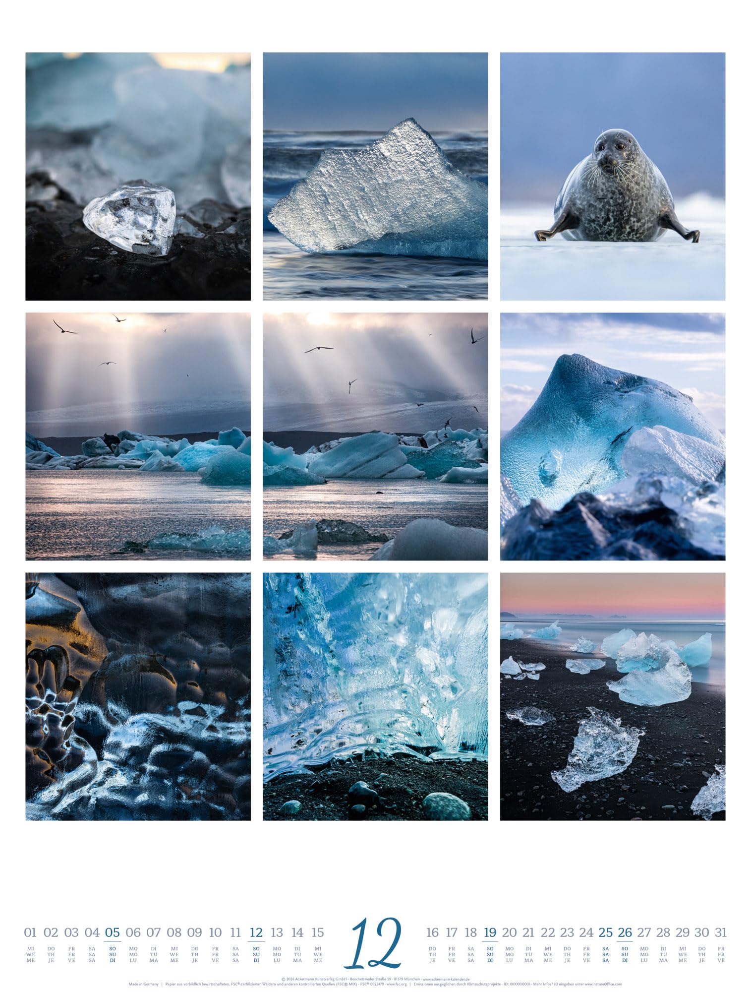 Inspiration Natur Kalender 2027: Vielfältiger Natur-Kalender im großen Hochformat (50x66 cm) | Mehrteilige Bildmosaike im Triplet-Stil