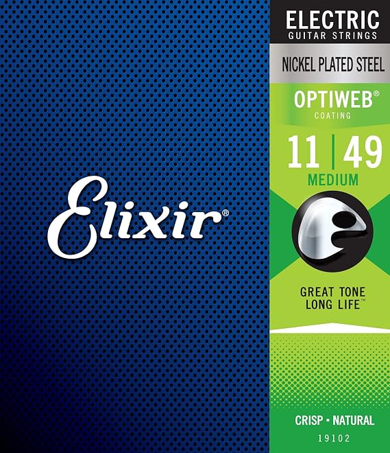Elixir Strings Coated Electric Guitar Strings Bundle with Acoustic Phosphor Bronze Strings