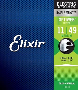 Elixir Strings Coated Electric Guitar Strings Bundle with Acoustic Phosphor Bronze Strings