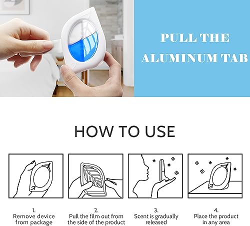 Miniatura 5 de Ambientador para el hogar, paquete de 4, aroma océano, eliminador de olores para armarios de área pequeña, baño, mascotas, olor fuerte, hasta 120