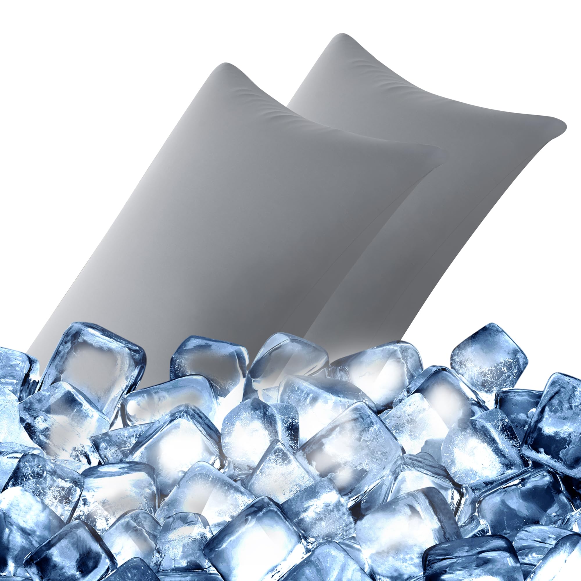 Pillow Cases Cooling Pillow Cases Pillow Protector Pillow Covers with Zipper for Hot Sleepers & Night Sweats Arc-Chill Q-max>0.5 Silky Soft & Breathable Standard Size 20"x26" Grey