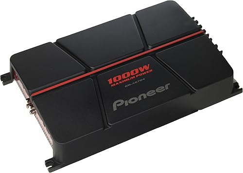 Pioneer GM-A6704 Amplificador de coche clase AB de 4 canales - Salida de potencia máxima de 1000 vatios, RSM de 60 vatios, tecnología de
