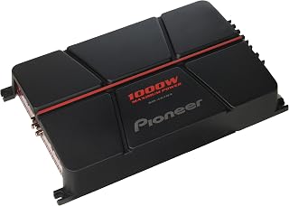 Pioneer GM-A6704 4-Channel Bridgeable Amplifier with Bass Boost,Black/red