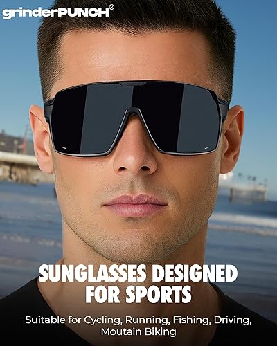 Miniatura 9 de grinderPUNCH XL Baseball, Pickleball, Running, Hiking & Cycling Polarized Sport Sunglasses for Men & Women with UV Protection