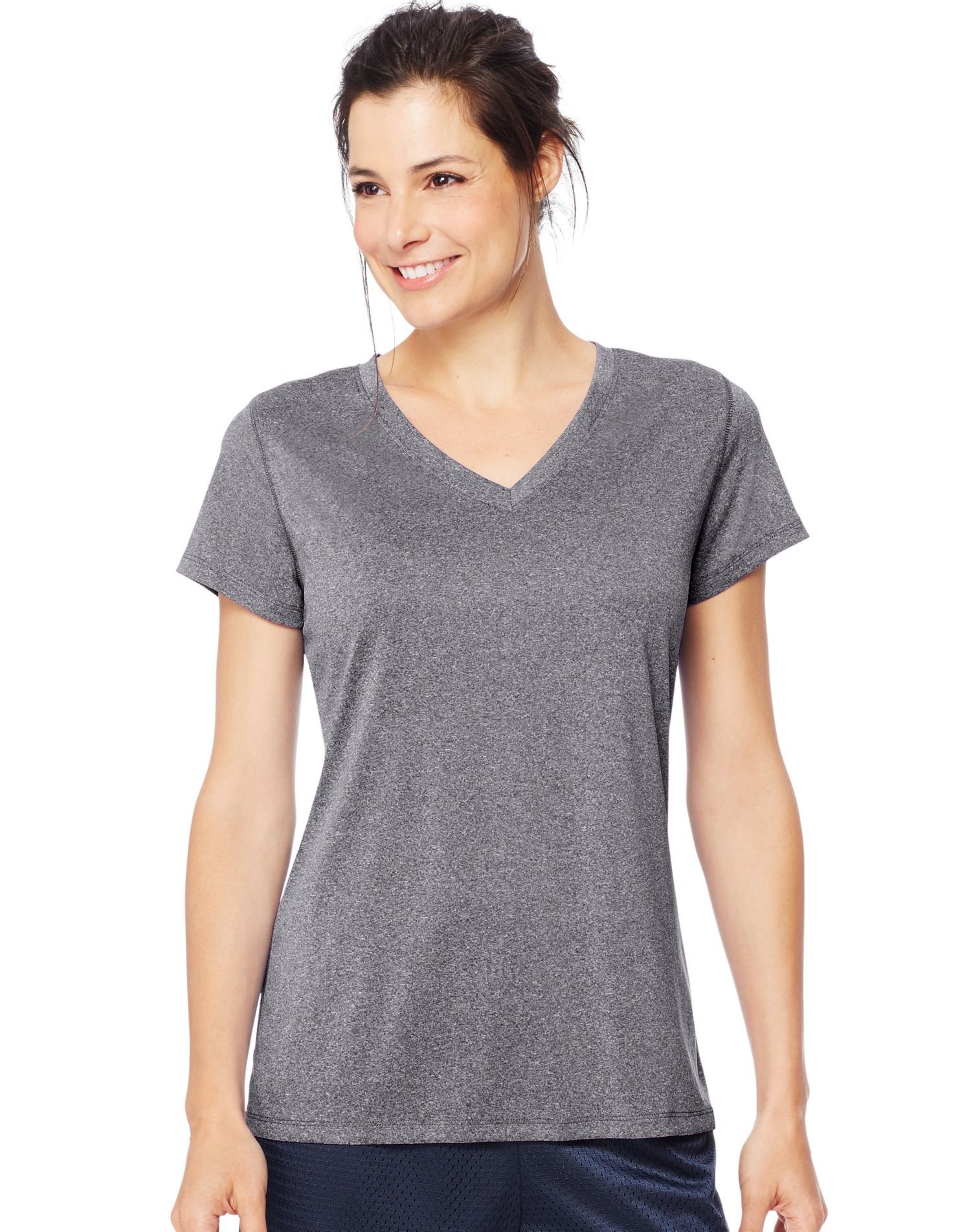 Hanes Cooldri - Maglietta da Donna a Maniche Corte con Scollo a V, Confezione da 1