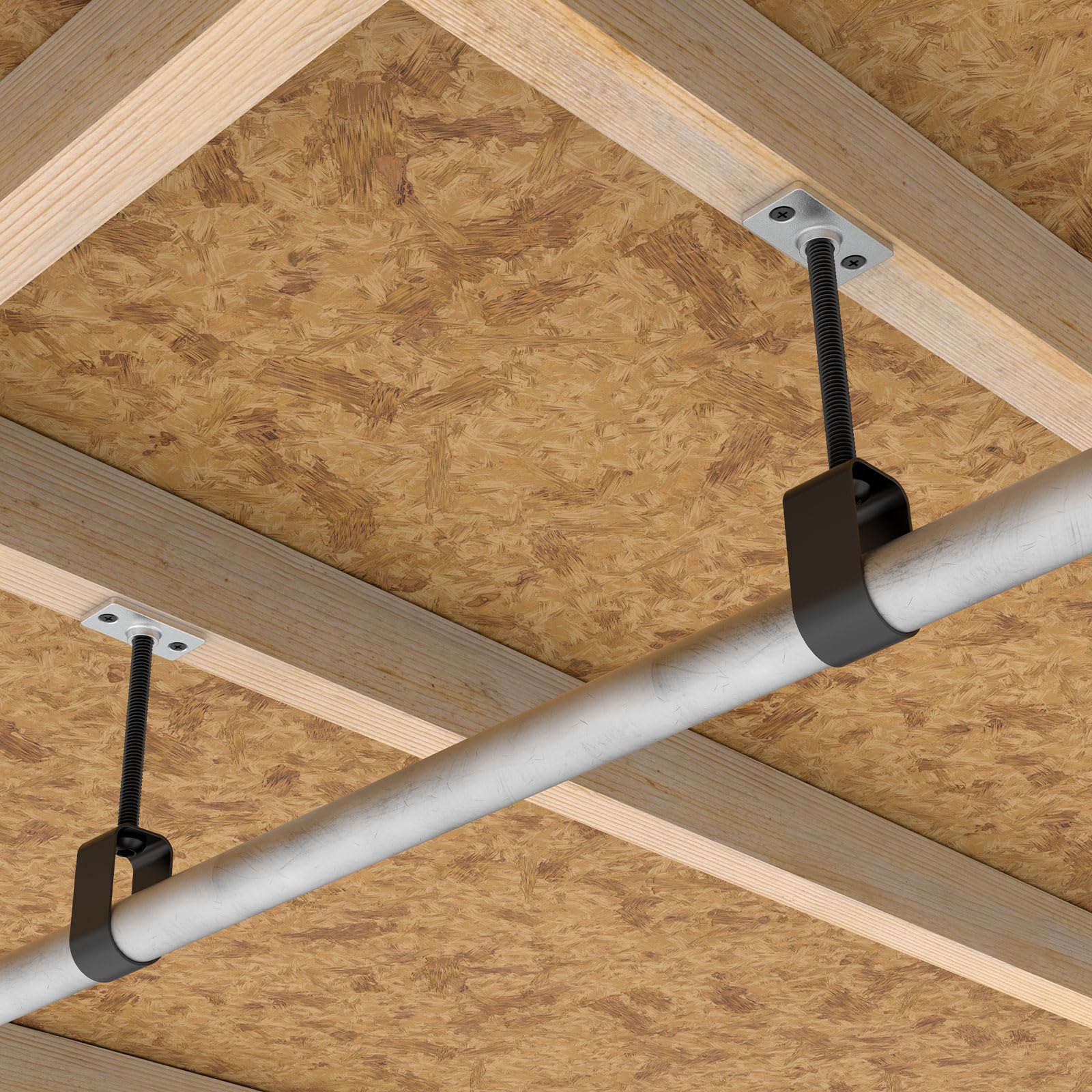 Lot de 20 supports de bride de plafond pour tige filetée de 1,27 cm, plomberie, projet de décoration industrielle, plaque de suspension de bride de plafond galvanisée