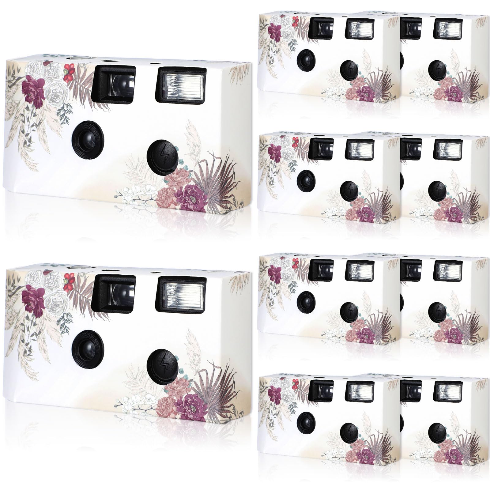 Zhengmy 10 Pack Disposable Camera Bulk for Wedding, 34mm Single Use Camera Bulk with Flash One Time for Gathering Wedding Travel(Bohemian,Colorful