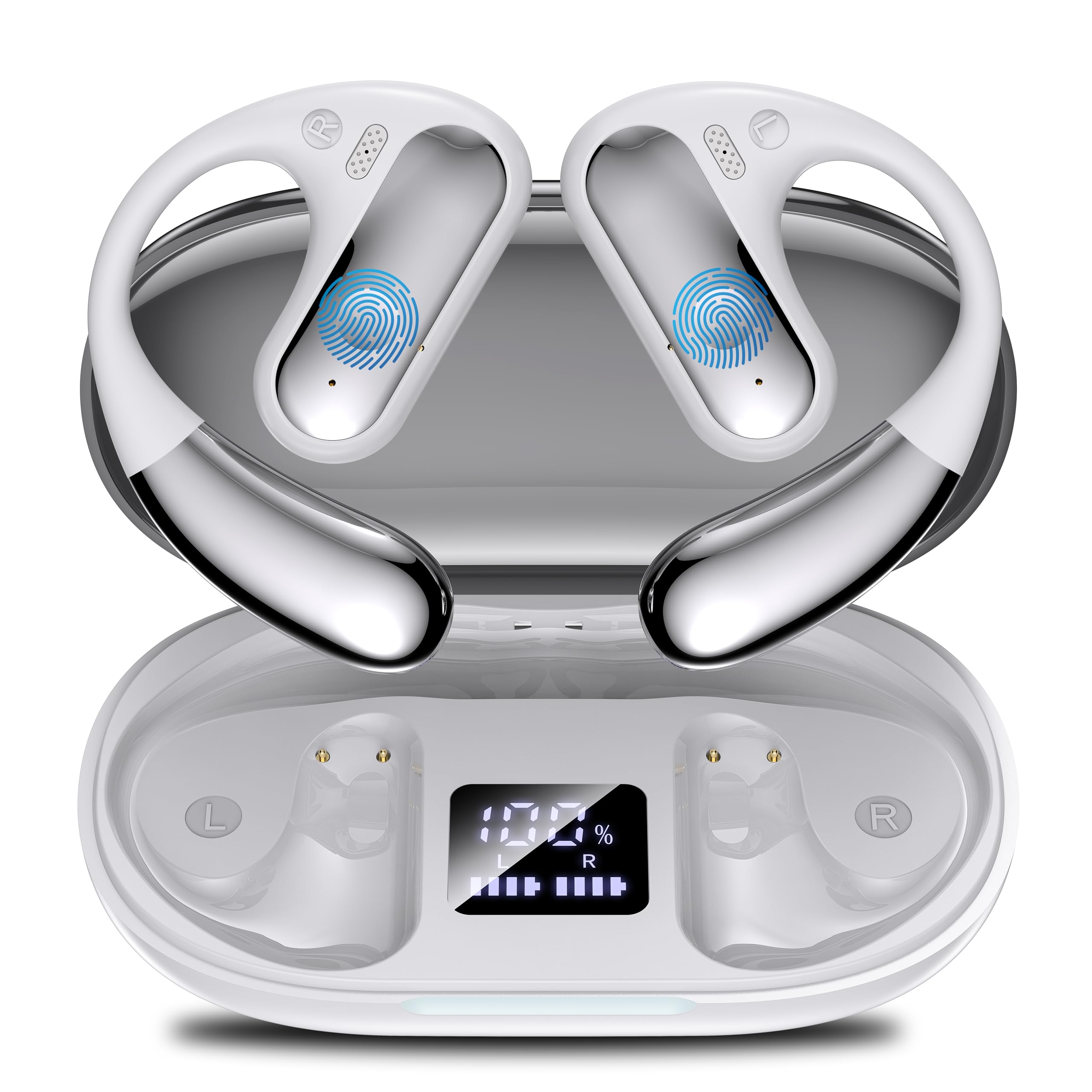 EUQQ Auricolari A Conduzione Ossea Bluetooth 5.4 - Aperti, Leggeri, Fino A 50h Di Autonomia - Foto 3