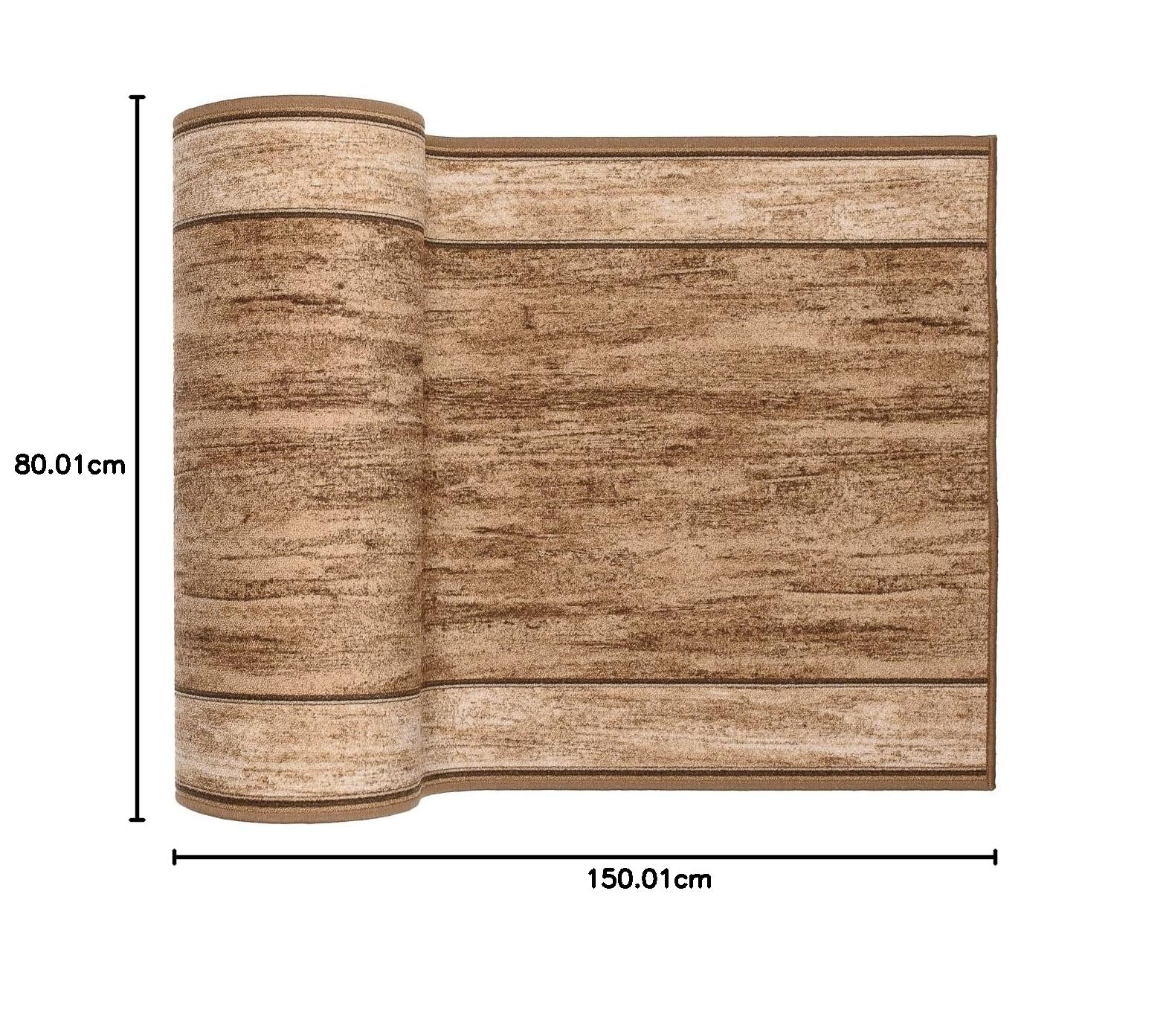 TAPISO Anti Rutsch Teppich Läufer rutschfest Brücke Meterware Modern Hellbraun Creme Streifen Meiliert Design Flur Küche Wohnzimmer Diele 80 x 150 cm