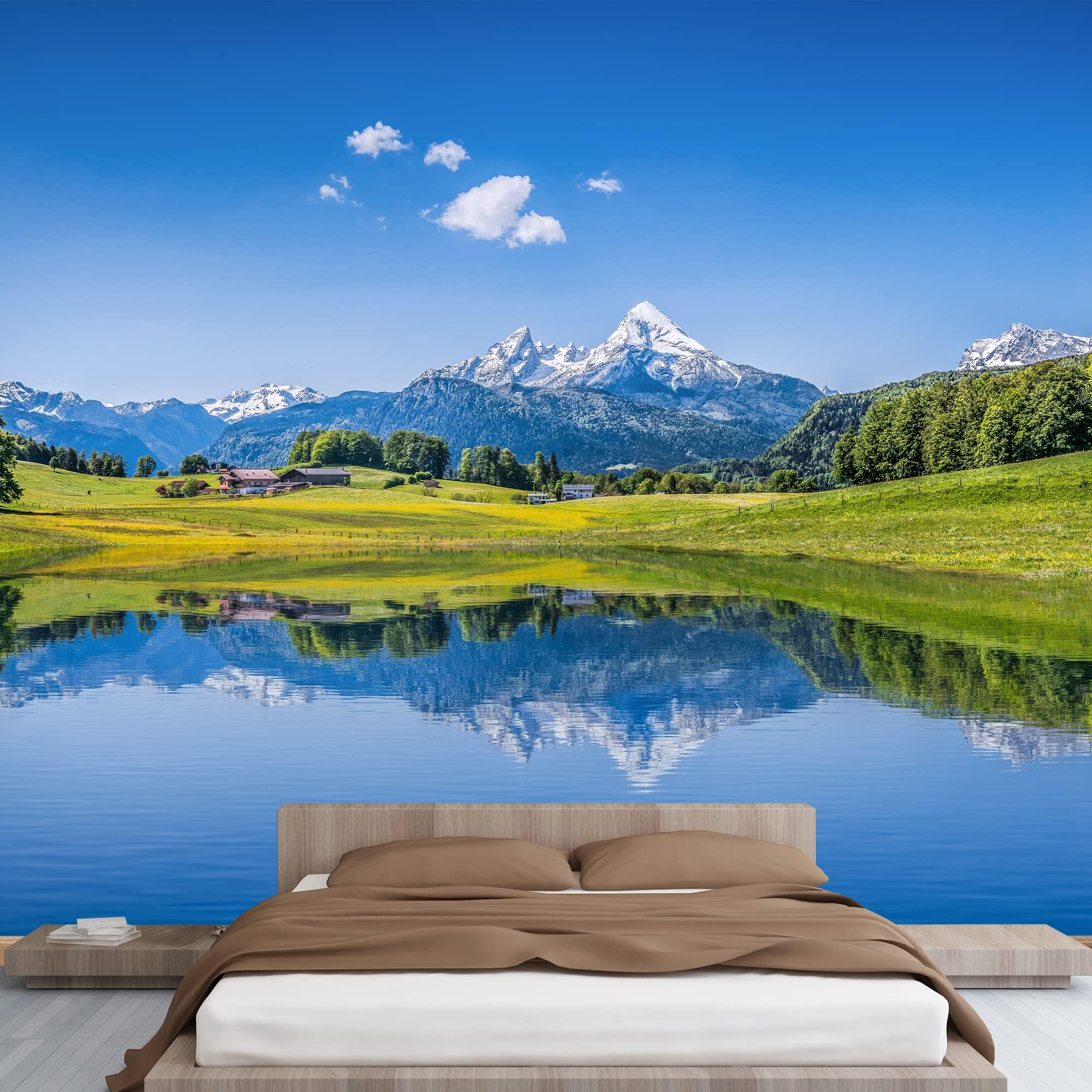wall26 Panoramic View of Idyllic Summer Landscape in The Alps with