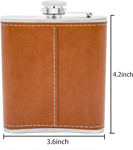 Miniatura 4 de Juego de frasco personalizado  Frascos de cadera personalizados grabados para papá, acero inoxidable con frasco de cuero para hombres, regalo de