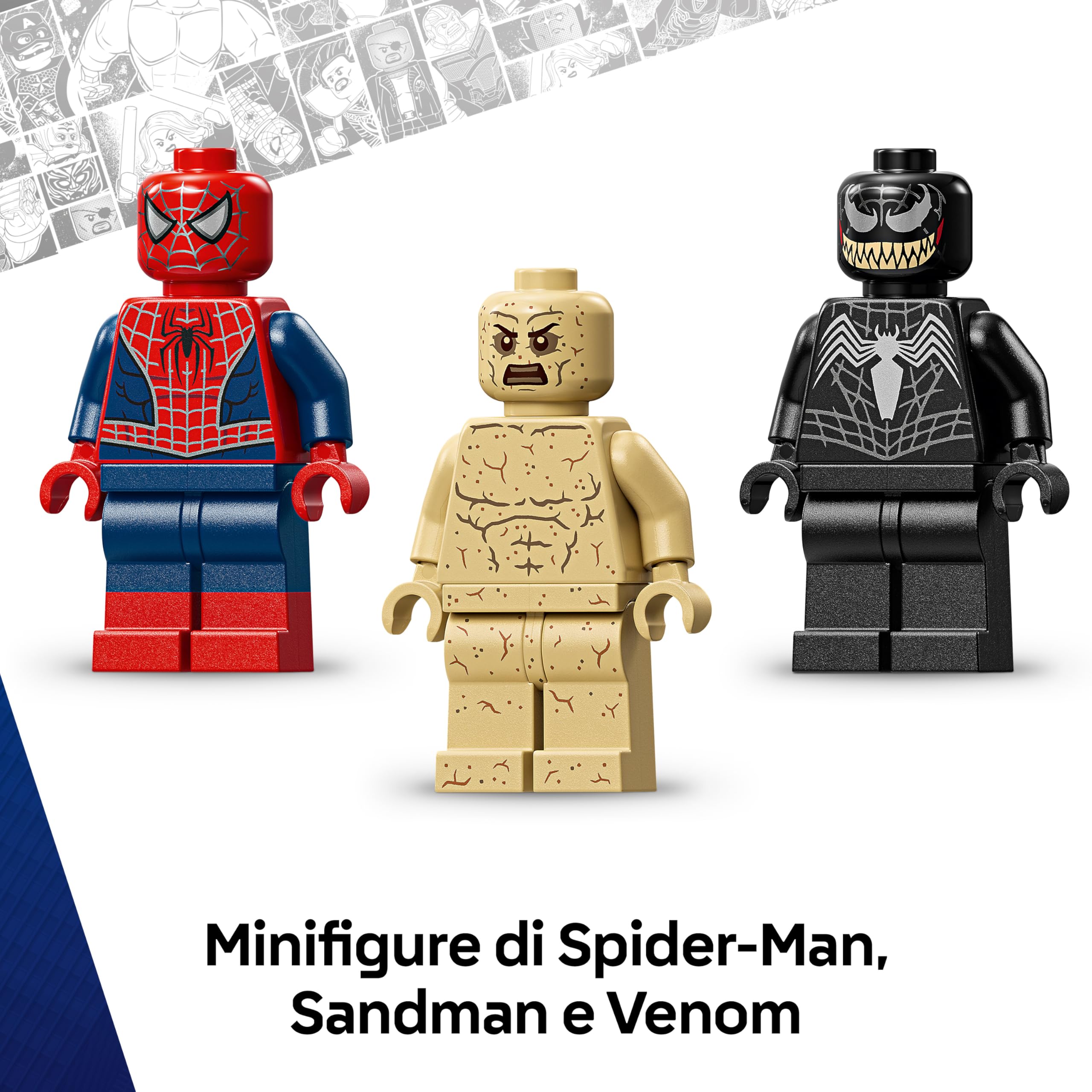 LEGO | Marvel Battaglia Epica: Spider-Man vs. Sandman - Giocattolo dei Supereroi con 3 Minifigure Inclusi Spider-Man & Venom, e Cantiere Edile - Regalo per Bambini da 9 Anni in su Fan dei Film - 76334