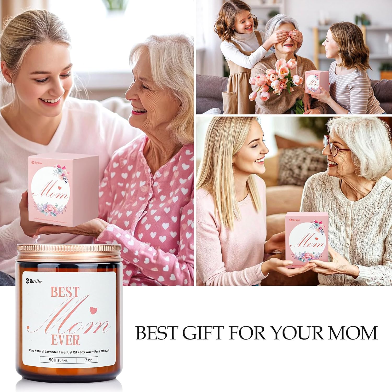Gifts for Mom from Daughter or Son, Christmas Birthday Mothers Day Candles Gifts for Mom, Lavender Eucalyptus Aromatherapy Candle for Women Help with Stress Relief, 50 Hour Burn Time, 9 oz - Image 2