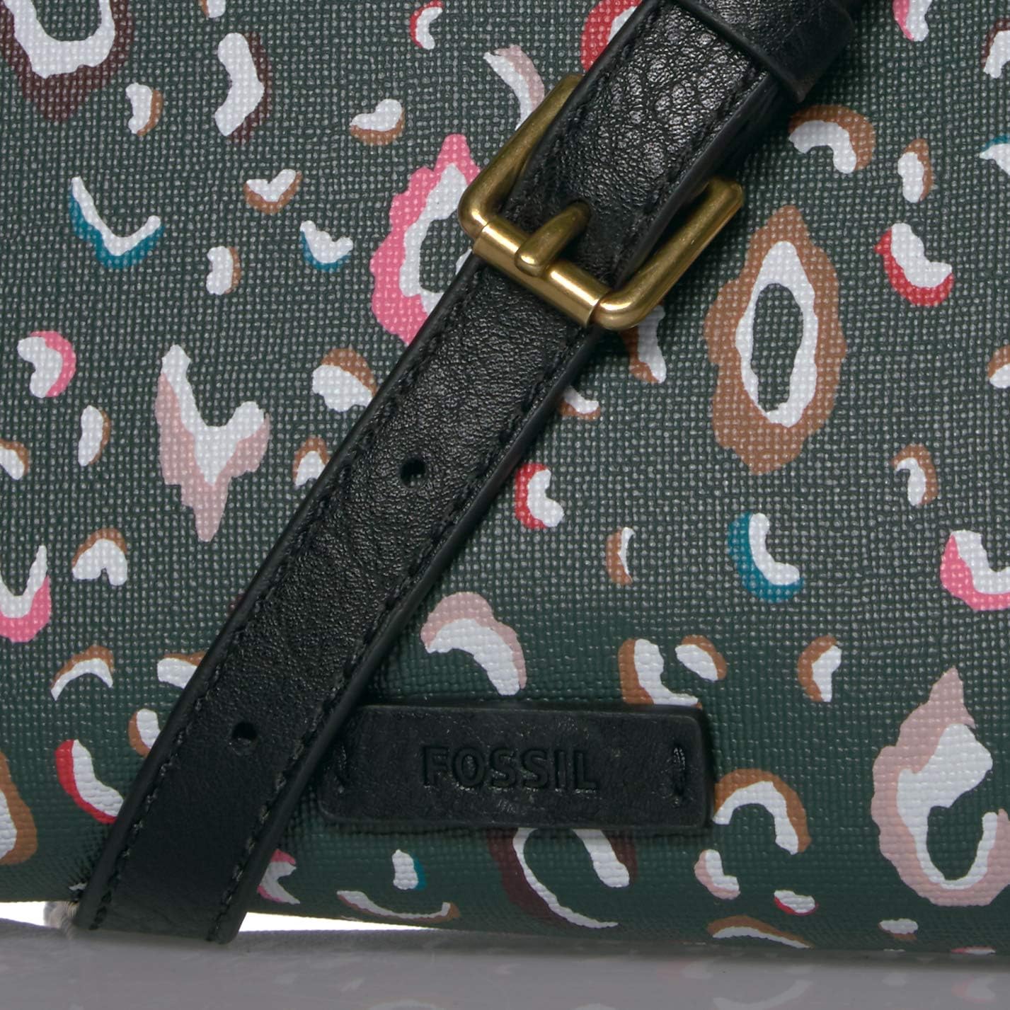 Fossil Women's Crossbody, Green Multicolor, 9.88 L x 1.88 W 7.5 H US