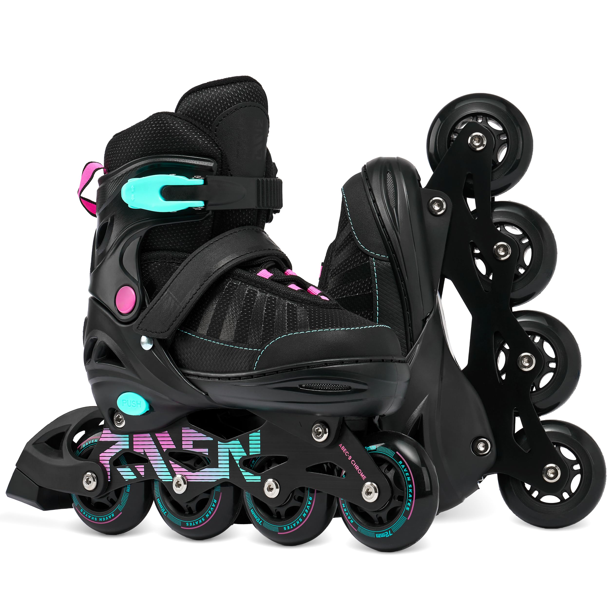 RAVEN Pattini in linea Inline Skates per bambini e adulti OPZIONALE 2in1 con Pattini da ghiaccio regolabili
