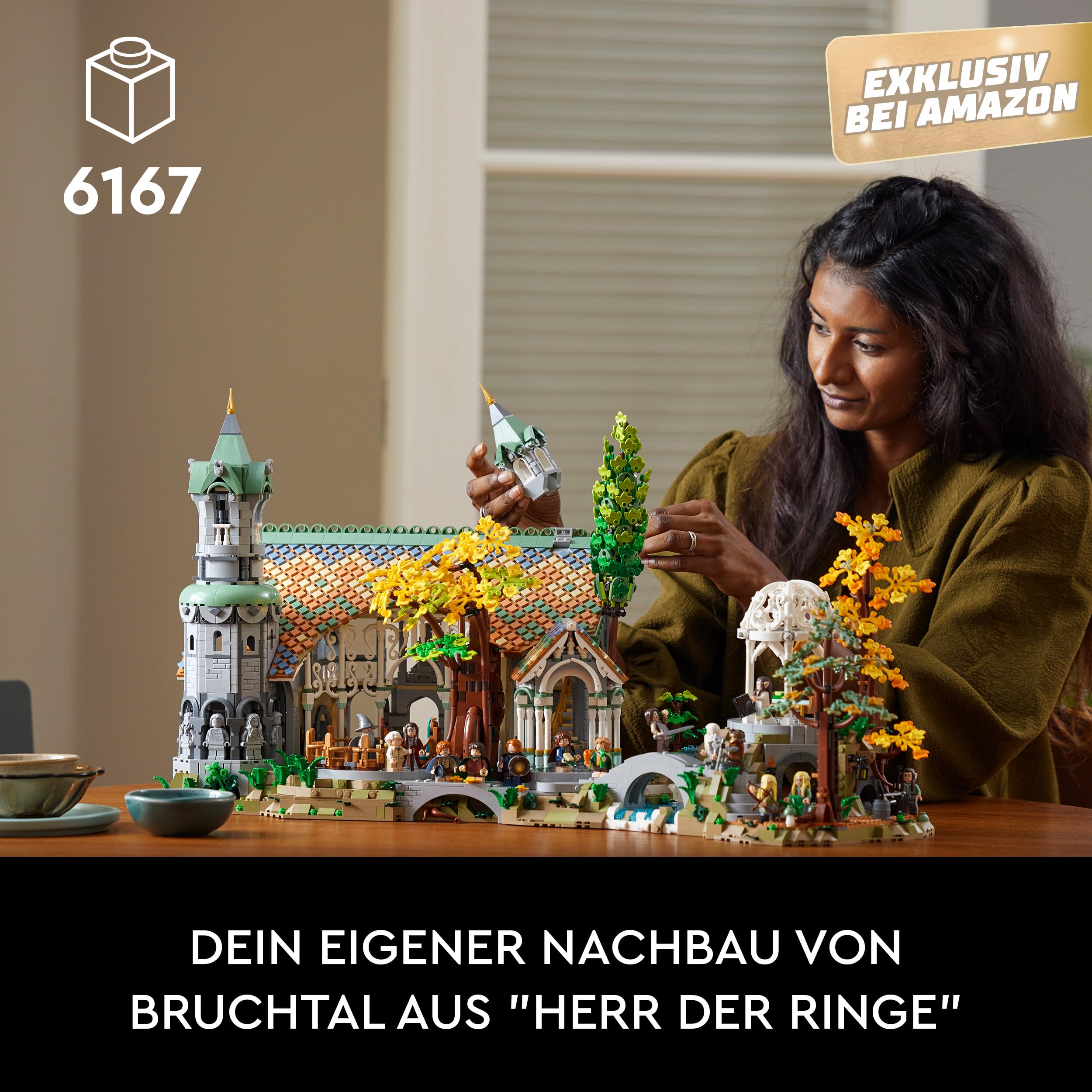 LEGO Icons Der Herr Der Ringe: Bruchtal - Modellbau für Erwachsene - Kreatives Spielzeug mit 15 Minifiguren mit Gandalf, Legolas, Aragorn & Frodo - Kontruktionsspielzeug zum Sammeln - 10316