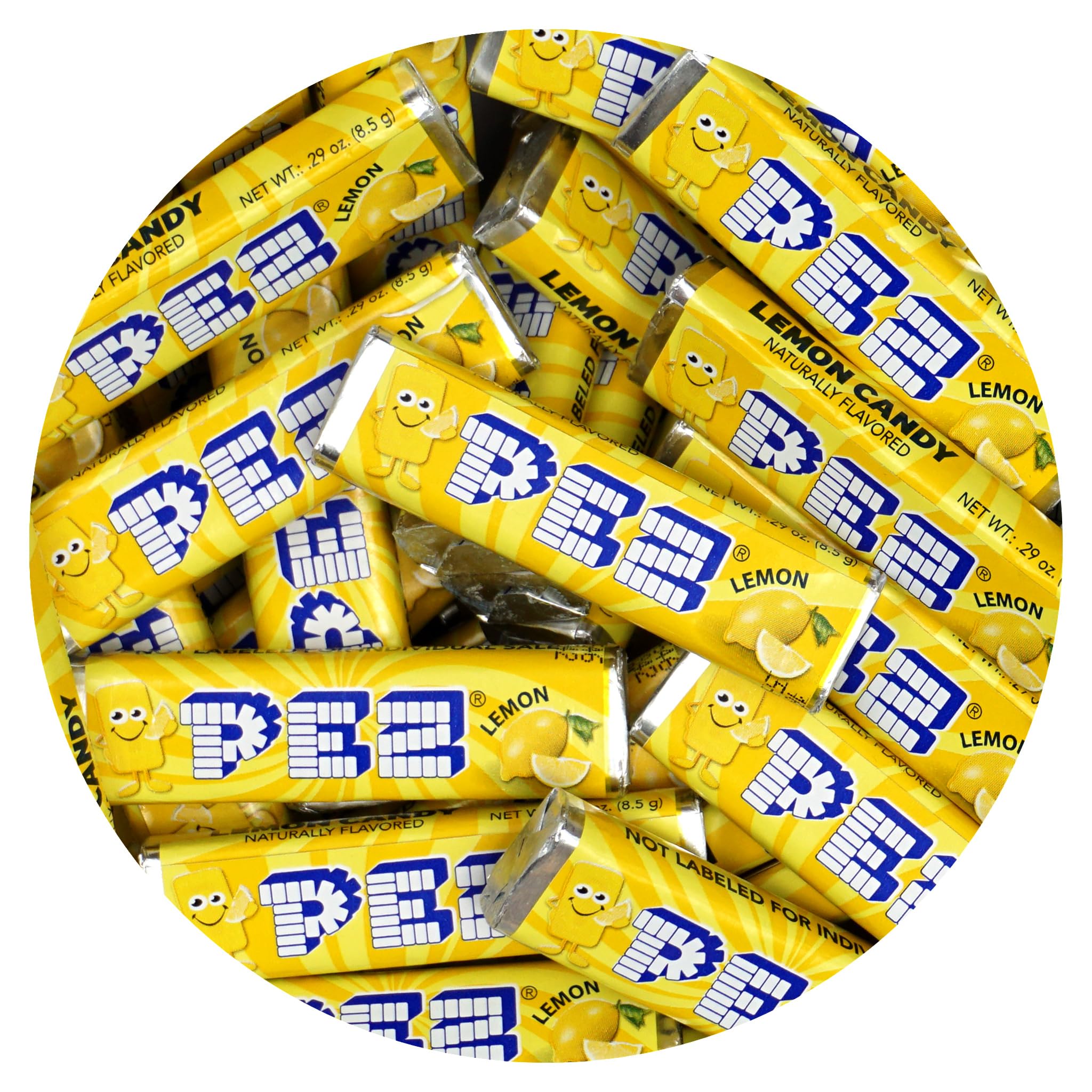 PEZ Candy Refills, Lemon Flavor, 4 Pound Bulk Bag (Approx. 160 Pieces), Pez Candy Wrapped