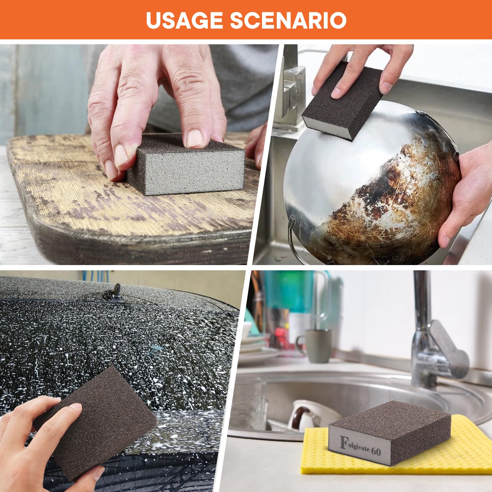 Bates- Sanding Sponge, 12 Pack, 3.9"x4.7", 80/100/120/180 Grit, Sandin - View #6