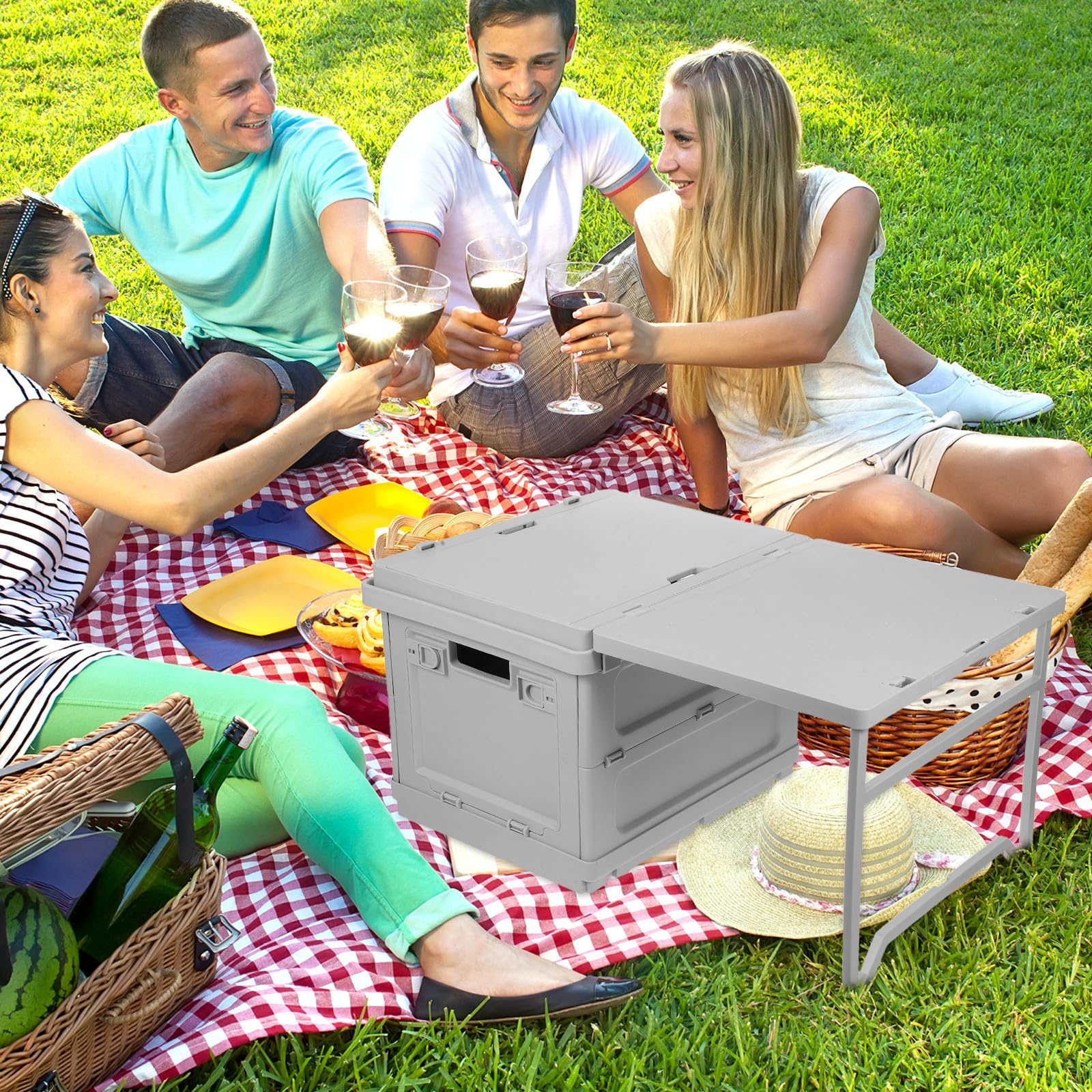 iplusmile Faltbare Camping Aufbewahrungsbox 16, 5 L aus Pp mit Griff