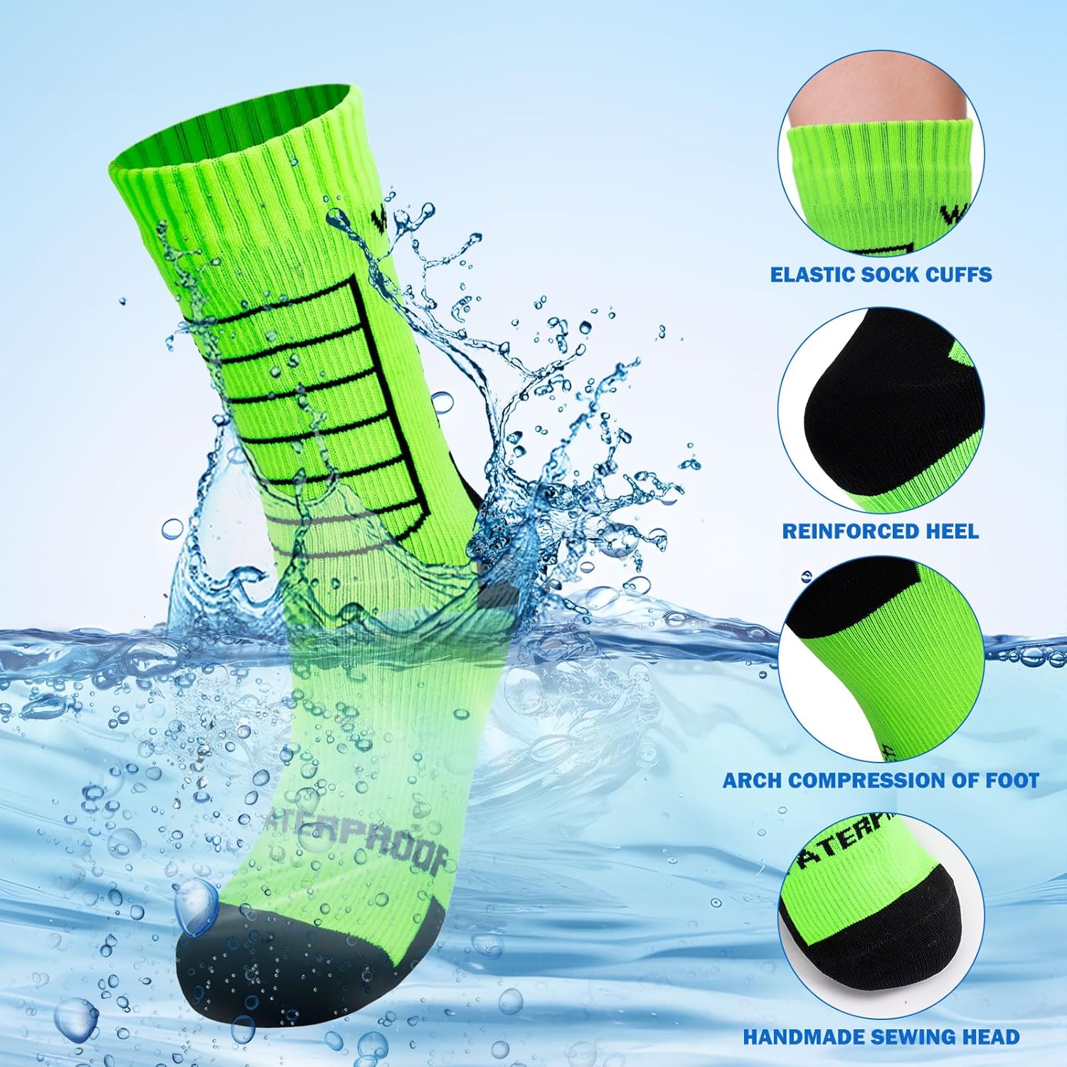 LEOSTEP Waterproof Socks for Men and Women,Outdoor Breathable Socks for Fish, Skating, Skiing, Camping, Cycling - Image 4