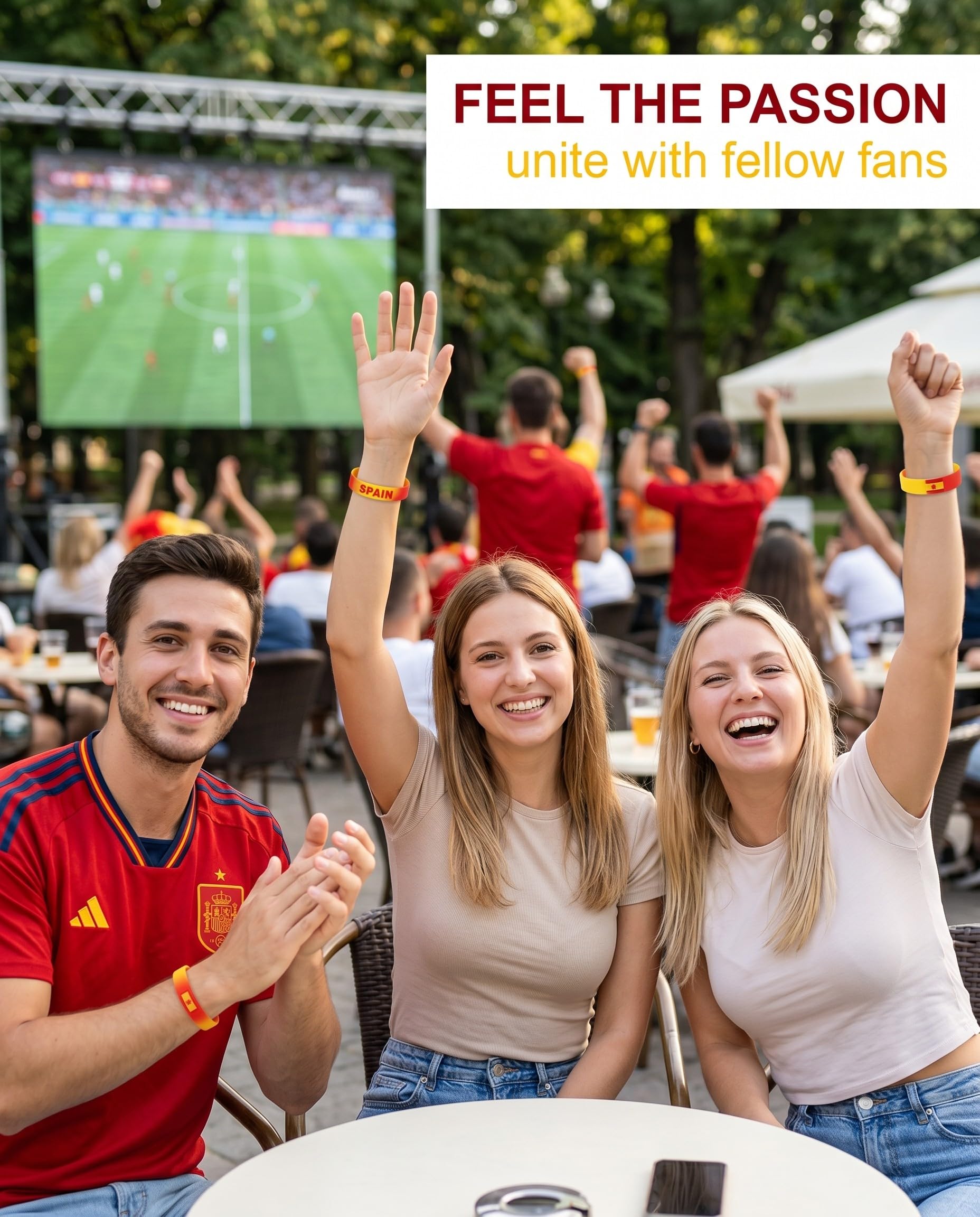TISCH Bracelets Coupe du Monde 2026 Espagne - Lot de 10 Silicone, Drapeau Espagne. Idéal Fans USA Canada Mexique, Événements Sportifs Confort durable.