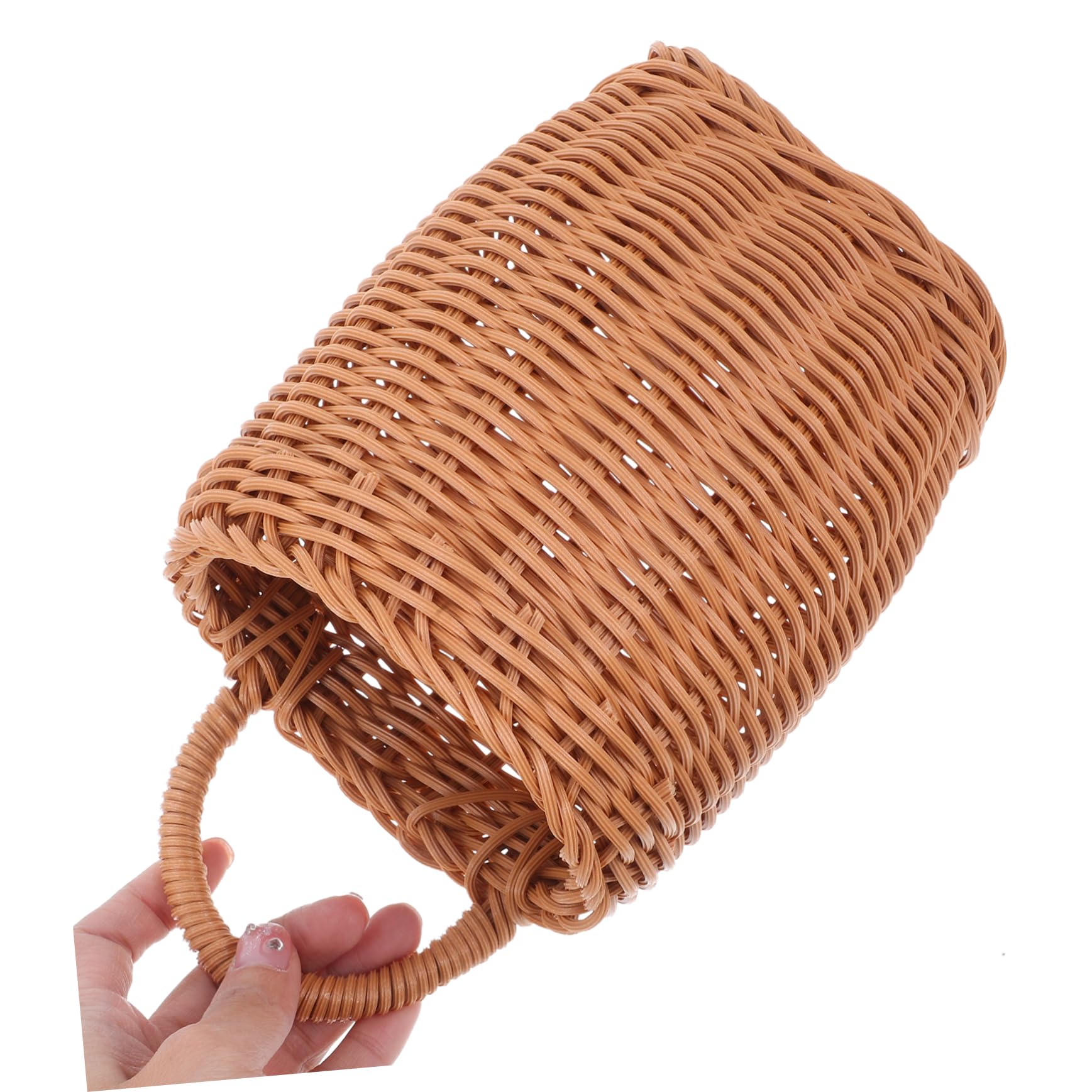 Gewebter Wandbehang-Korb Aus Rattan-Imitat – Aufbewahrung Für Spielzeug, Obst & Deko