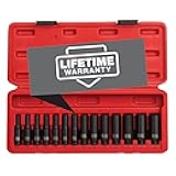 1831, 1/4 Inch Drive Deep Magnetic Impact Socket Set, 14-Piece, Metric, 4mm - 15mm, Cr-Mo Alloy Steel, Heavy Duty Storage Case, Meets ANSI Standards