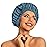 Reusable Shower Cap for Women, Large Waterproof Shower Essentials Bonnet Washable Elastic Band Bath Hair Wrap Hat for Long Hair, Braids(Haze Blue)
